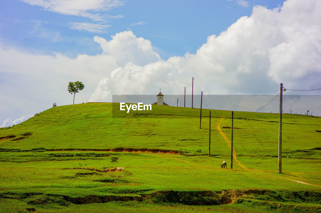 Scenic view of land against sky