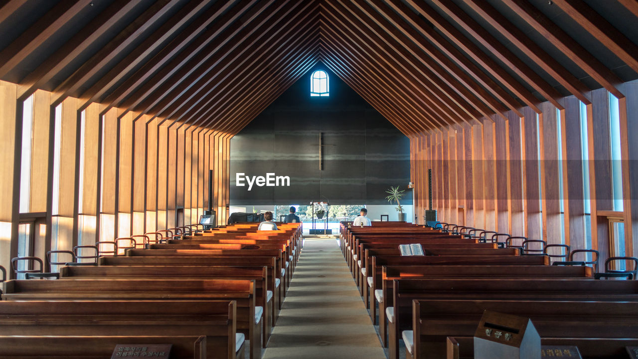 INTERIOR OF ILLUMINATED BUILDING