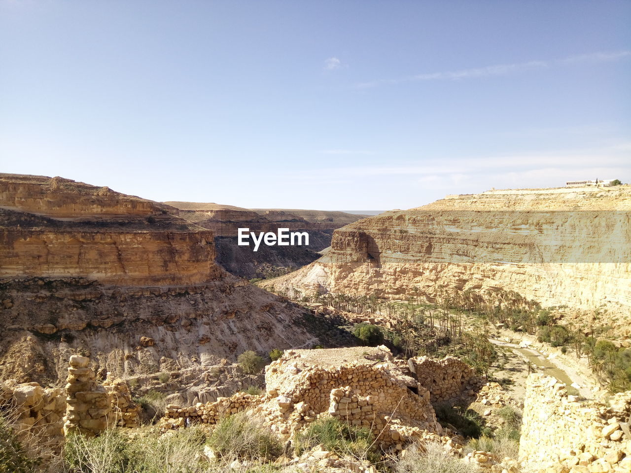 Scenic view of rock formations against sky