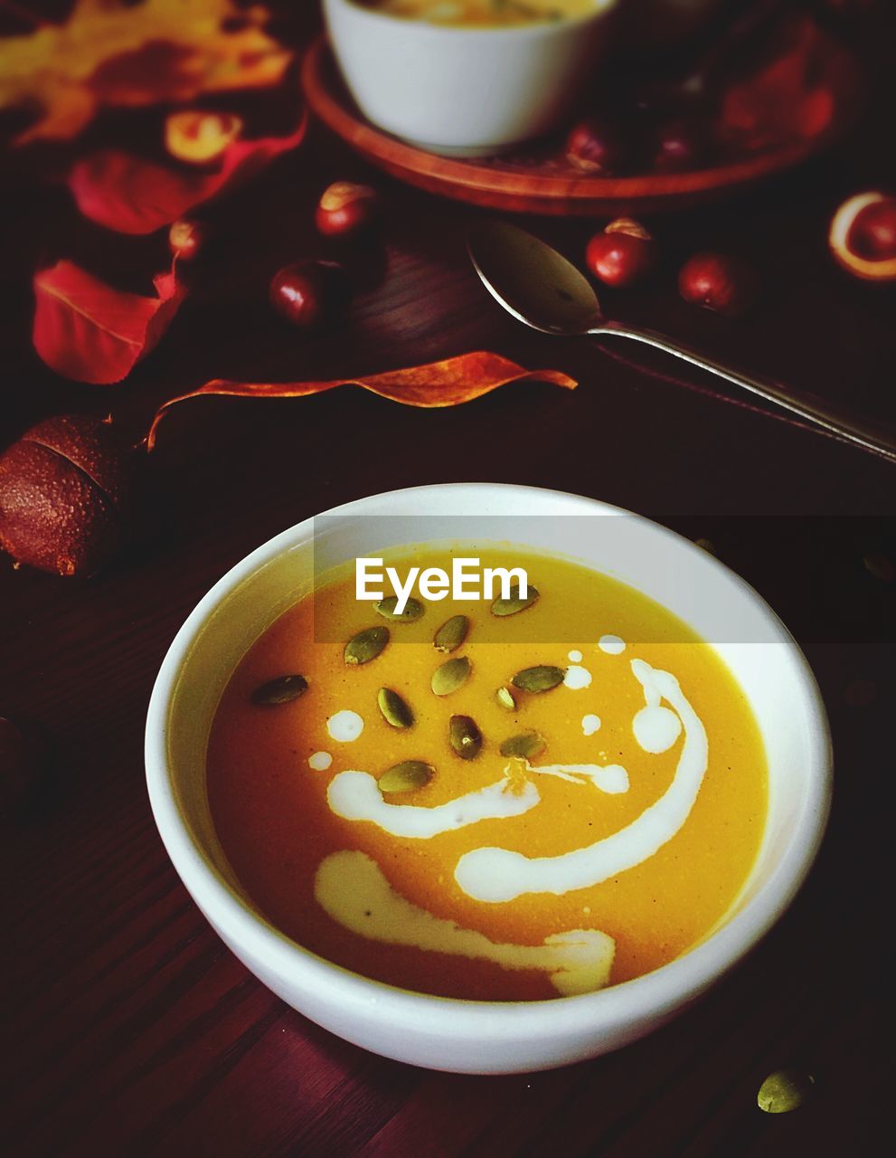 Close-up of soup in bowl