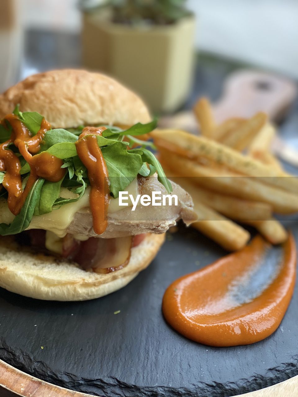 Close-up of food on table