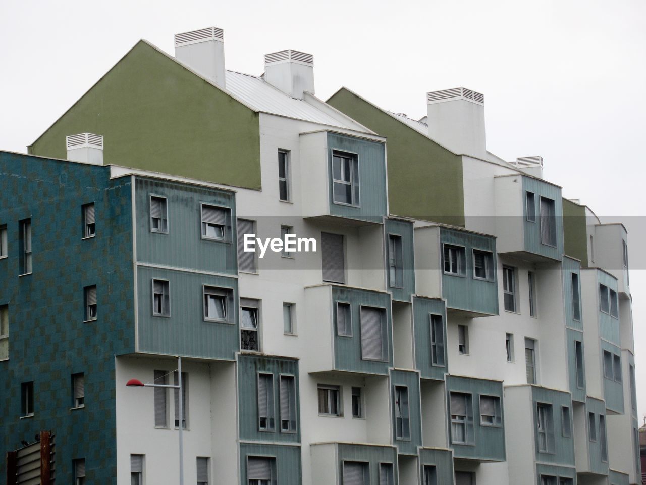 Low angle view of residential building against sky