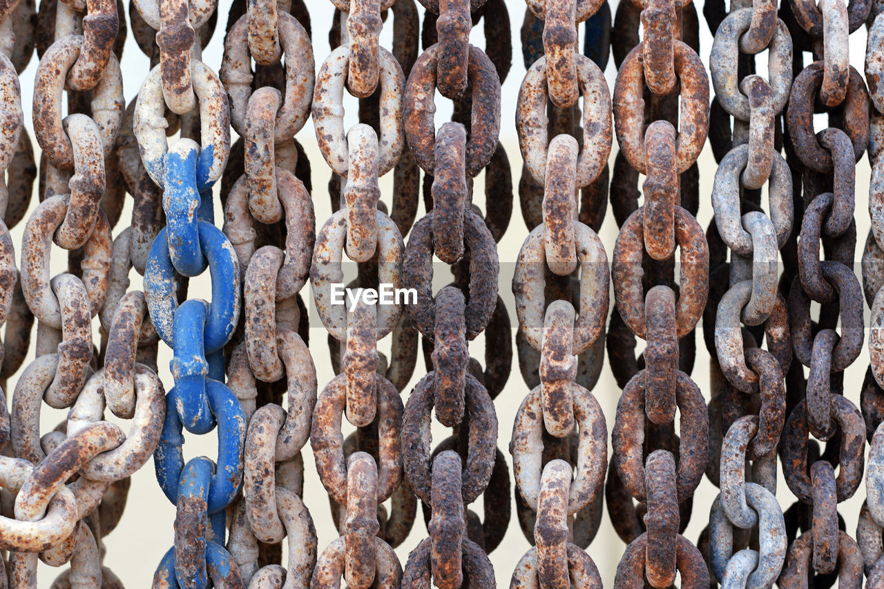 Full frame shot of rusty chains