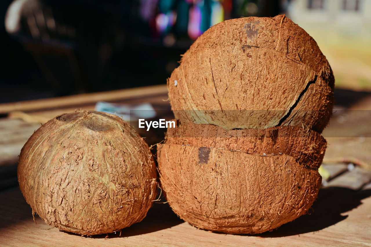Brown Close-up Coconut Day Focus On Foreground Food Food And Drink Freshness Fruit Healthy Eating Indoors  Nature No People Nut Ready-to-eat Still Life Table Wellbeing Wood - Material