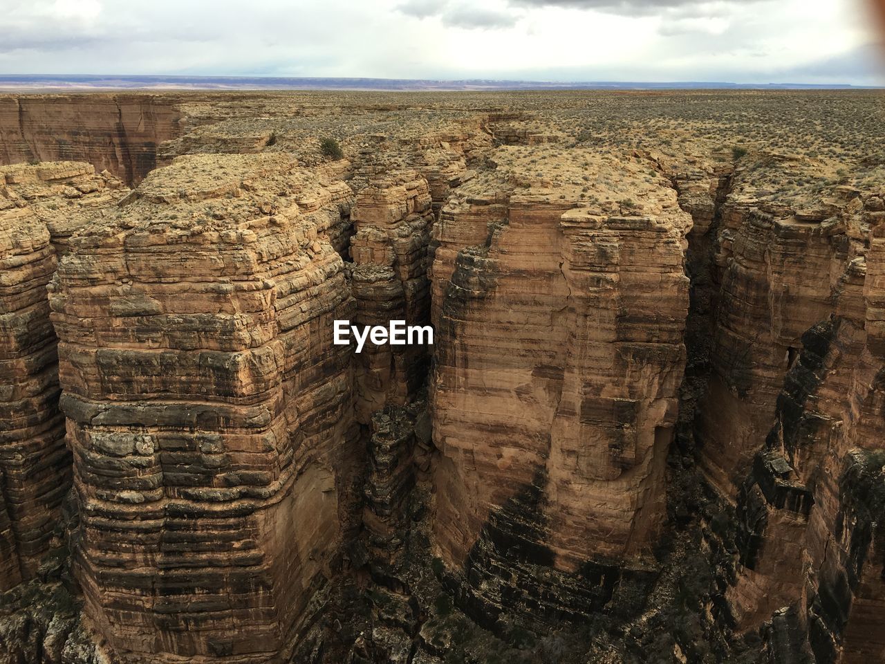 High angle view of rocky cliff