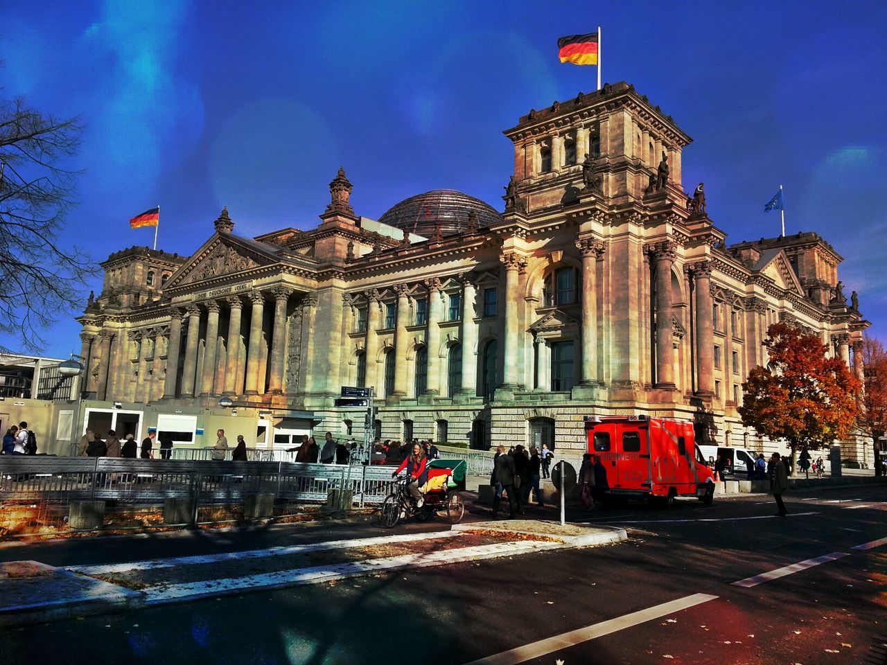 The reichstag against sky