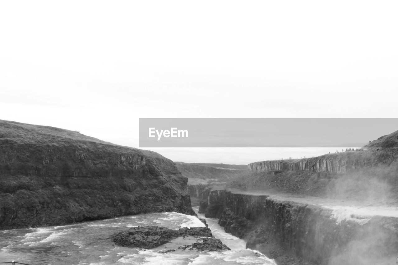 SCENIC VIEW OF STREAM AGAINST CLEAR SKY