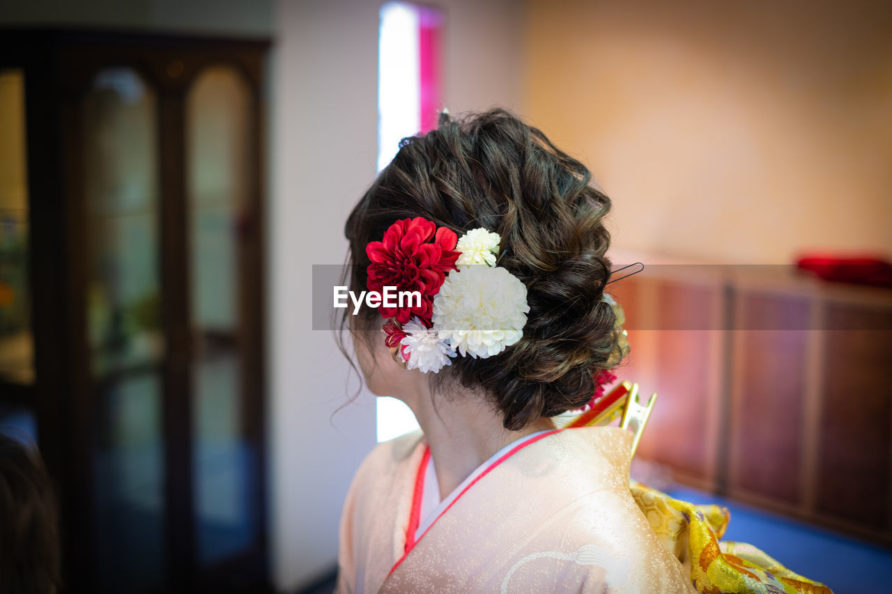 Woman with flowers in hair