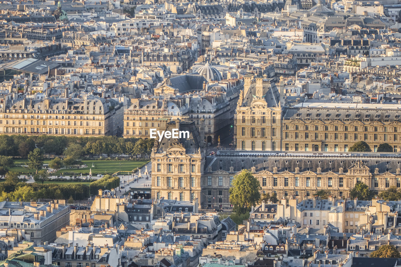 Aerial view of the museum of the louvre in paris