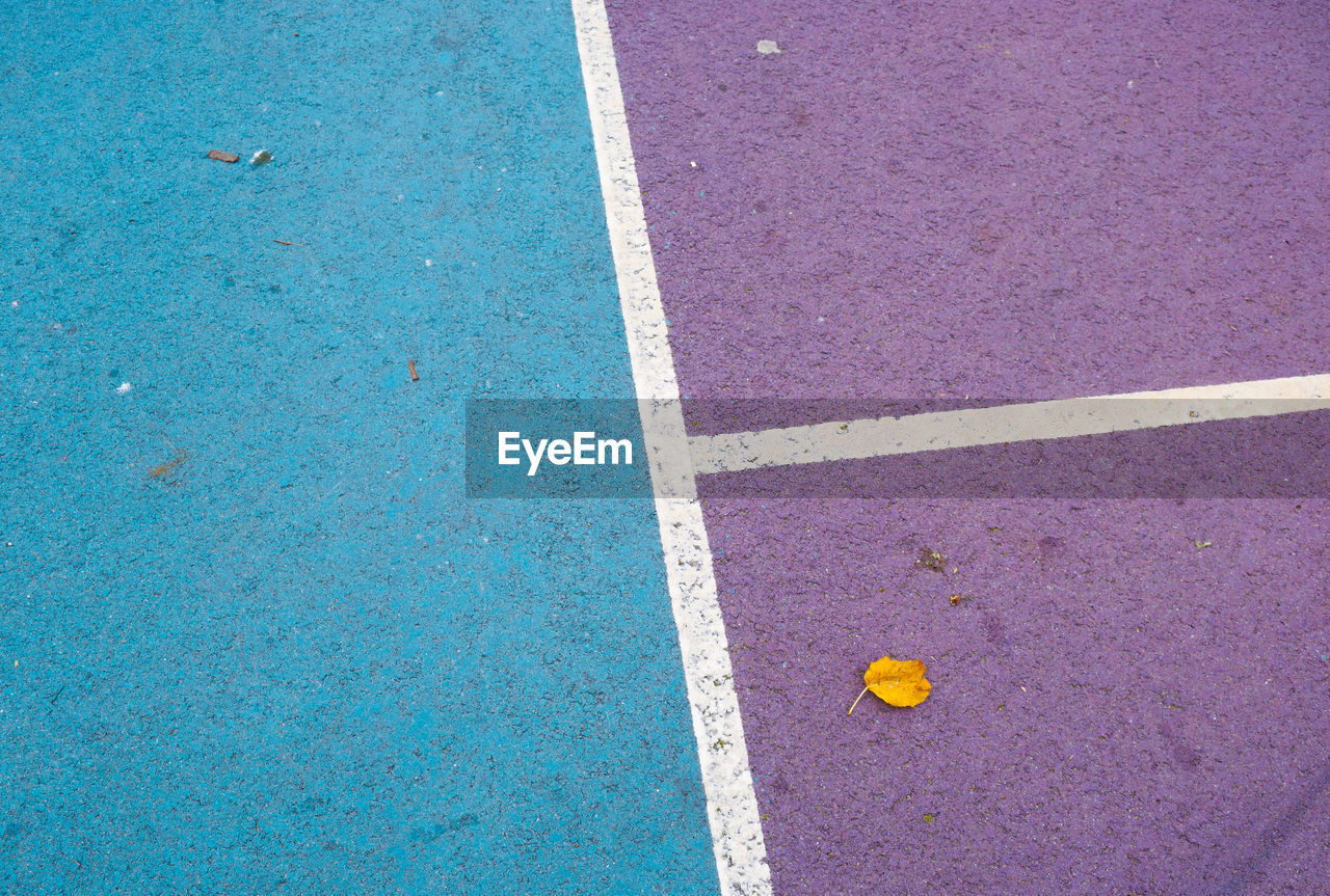 High angle view of tennis court