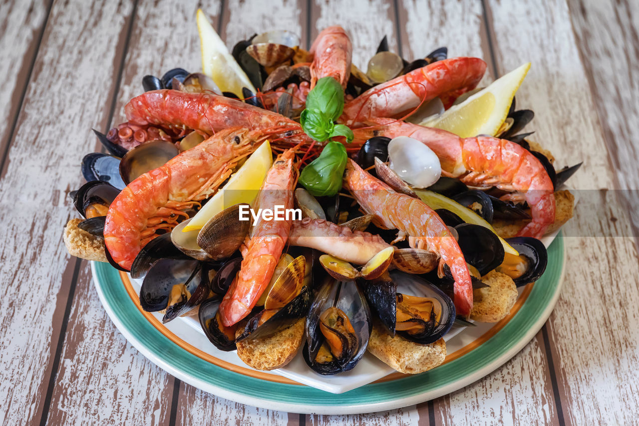 Mussel and seafood soup, typical food of the italian culinary tradition.