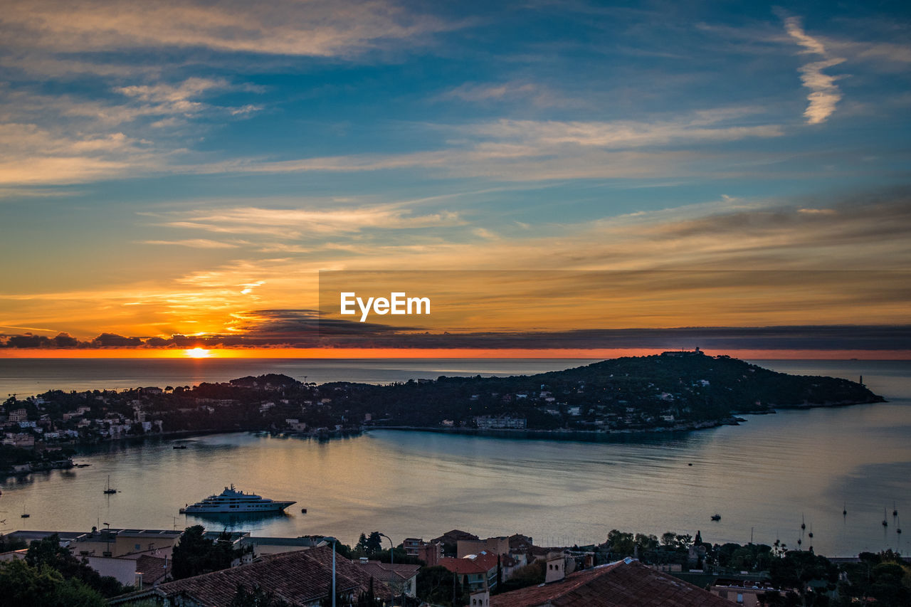 Scenic view of sea during sunset