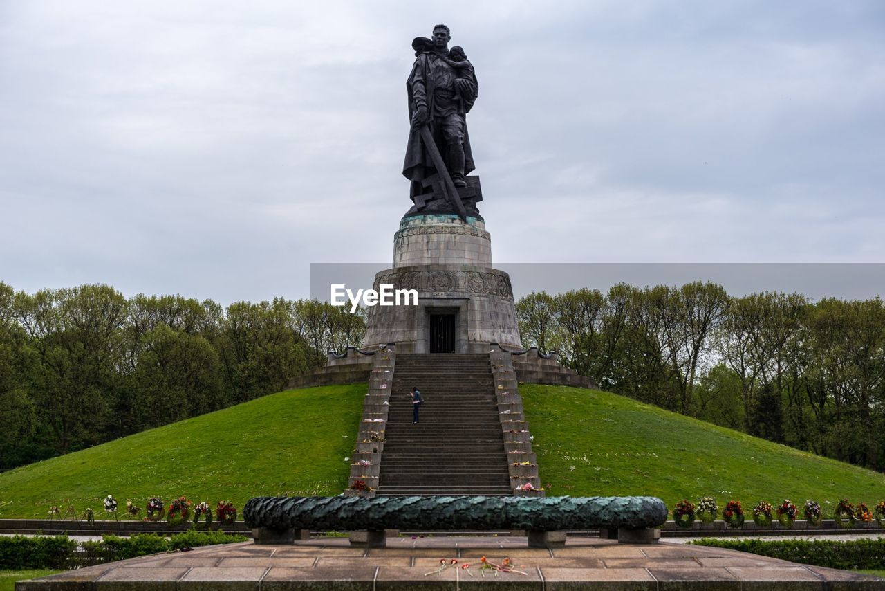 Low angle view of statue at park