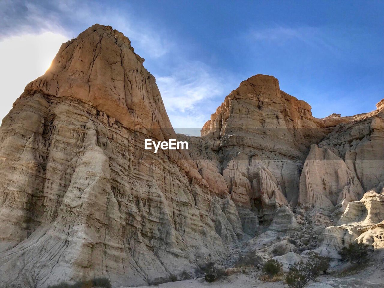 Low angle view of rock formation