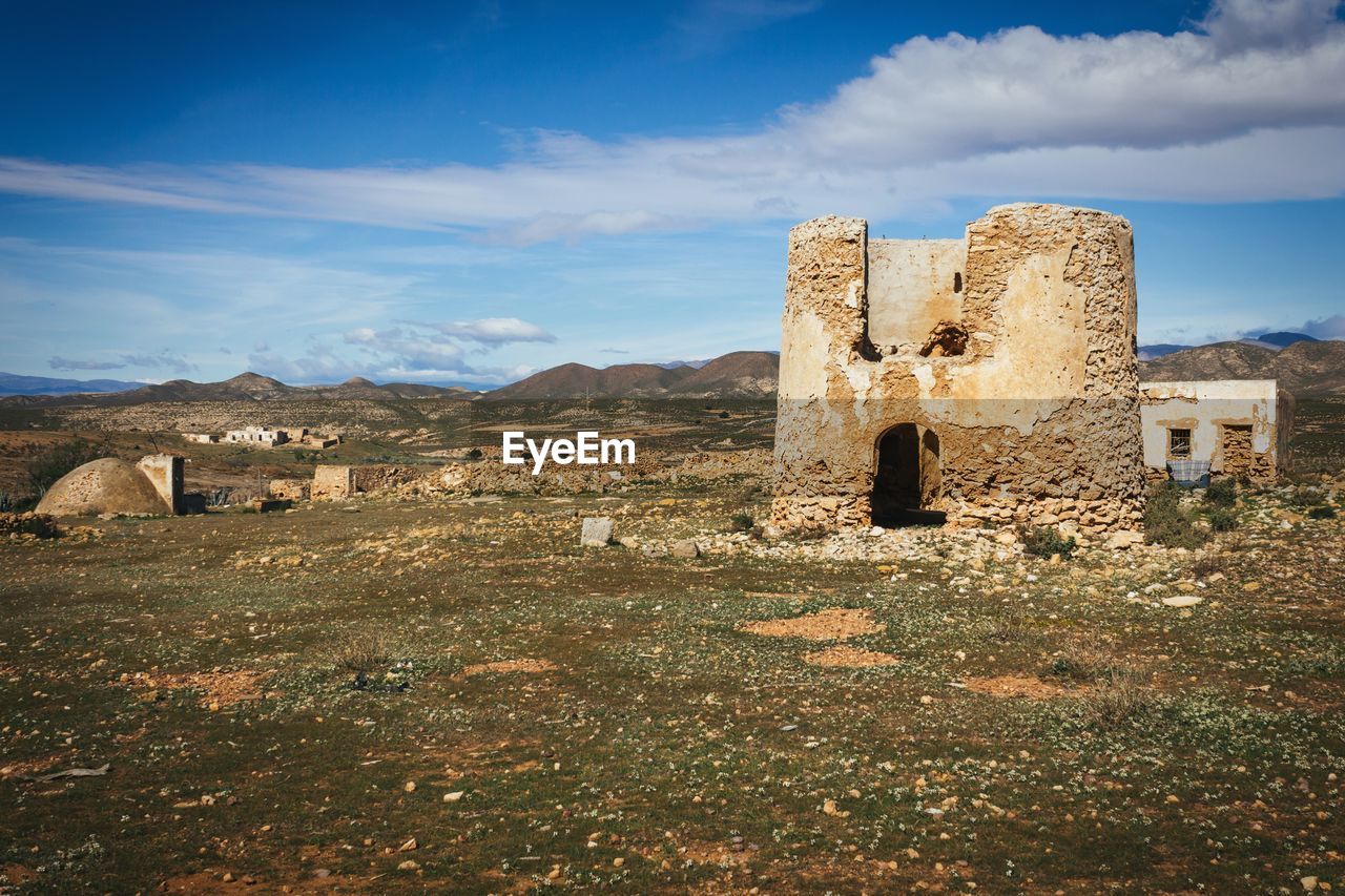 OLD RUINS AGAINST CLEAR SKY