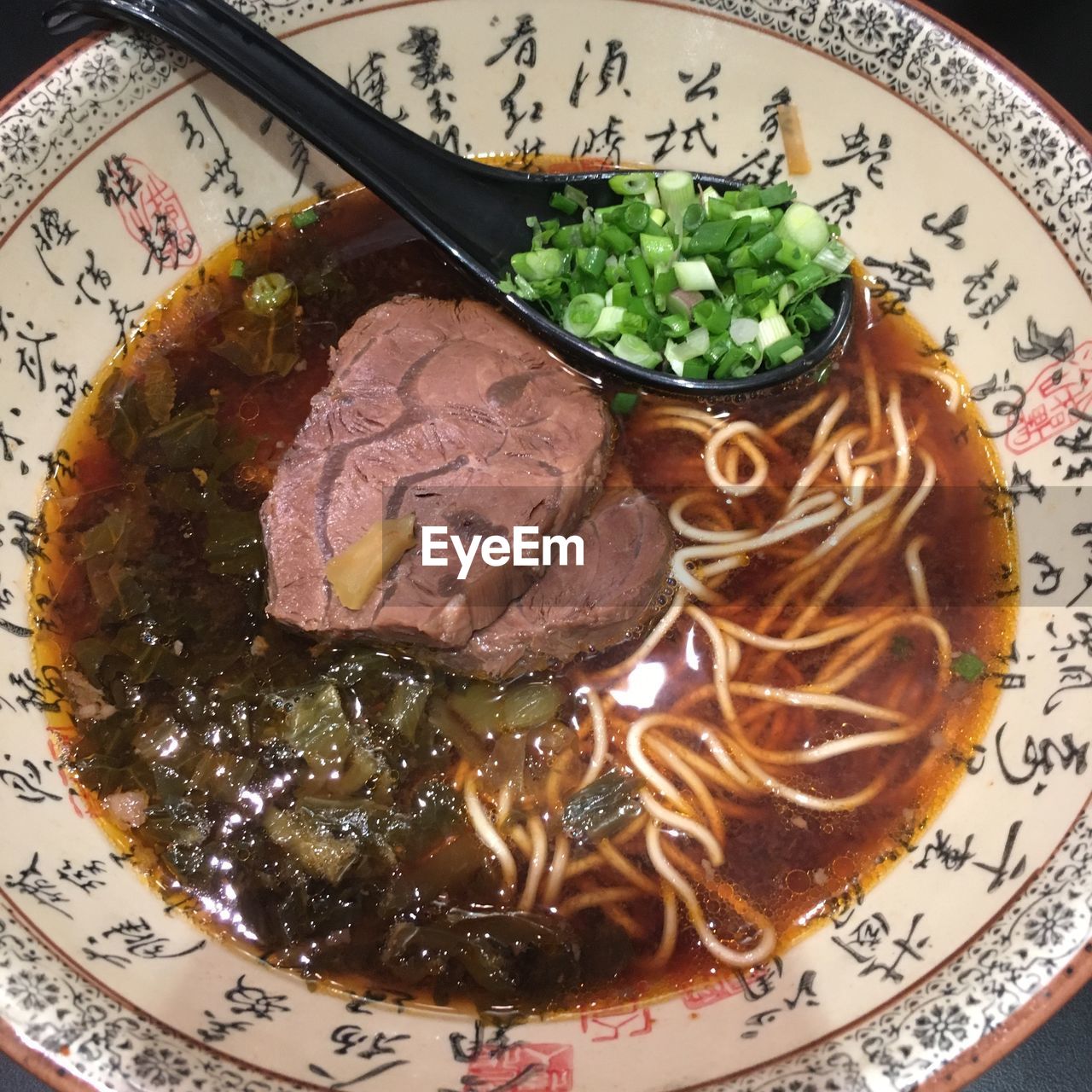 Close-up of soup served in bowl