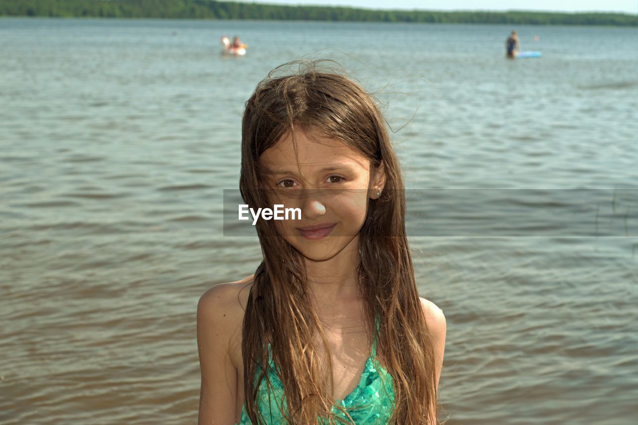 Portrait of a girl in water