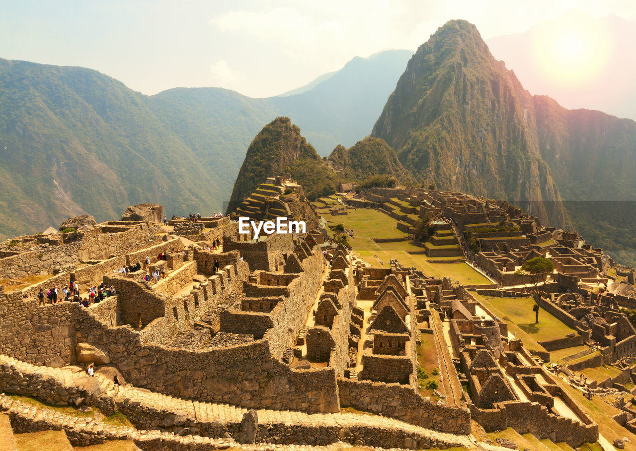 High angle view of machu picchu