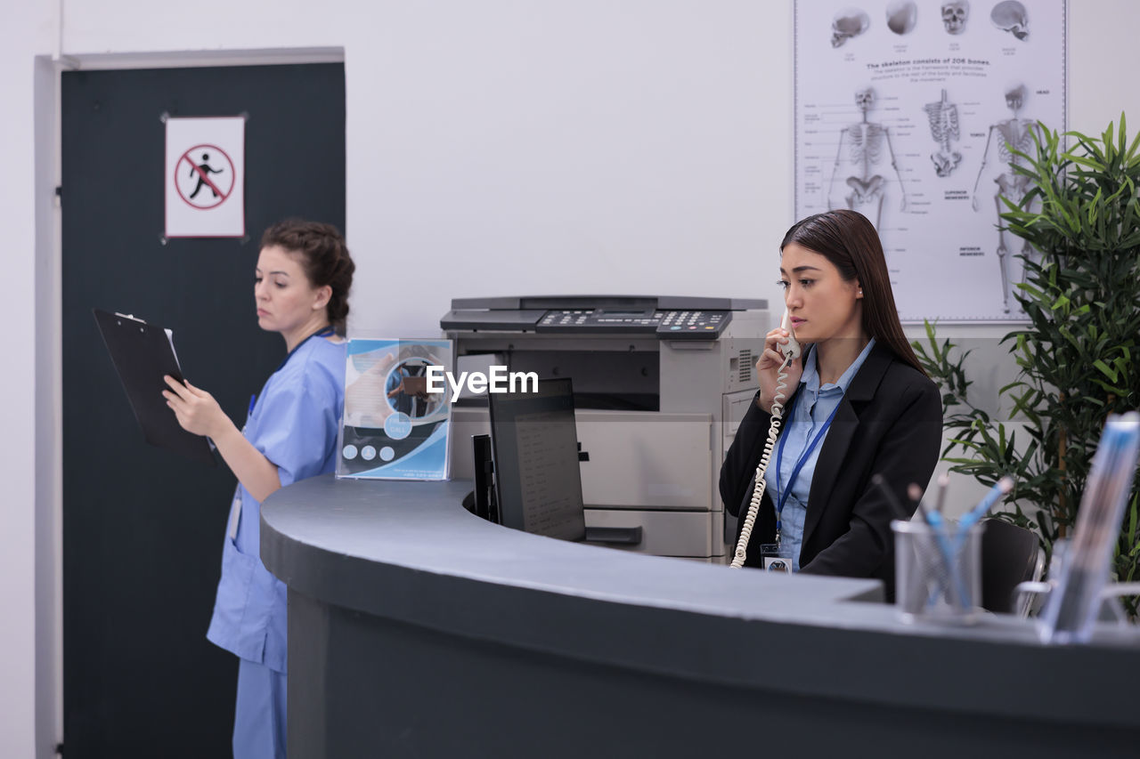 business colleagues working on table