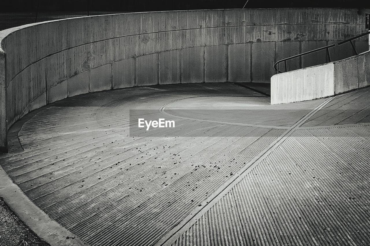 High angle view of empty tunnel