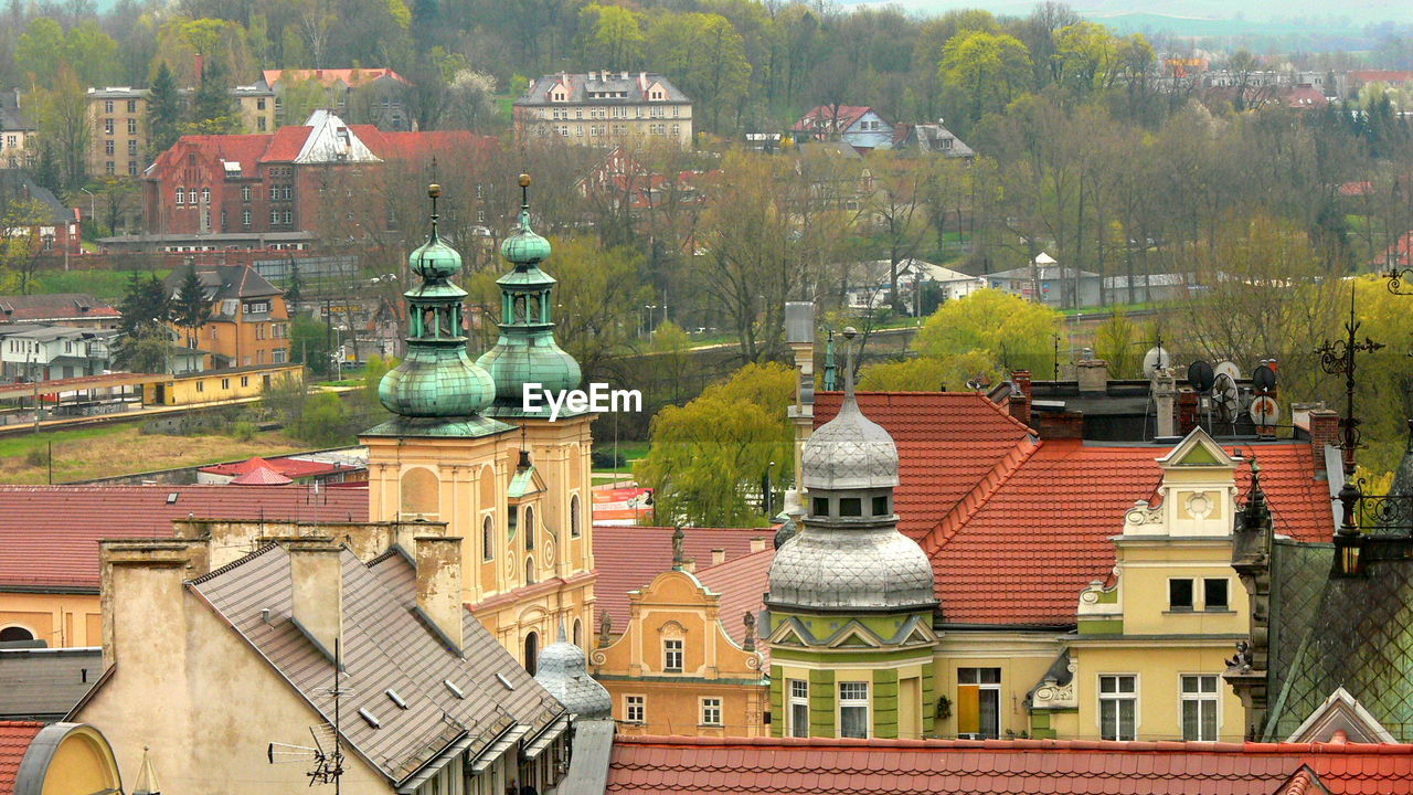 Panoramic view of built structures