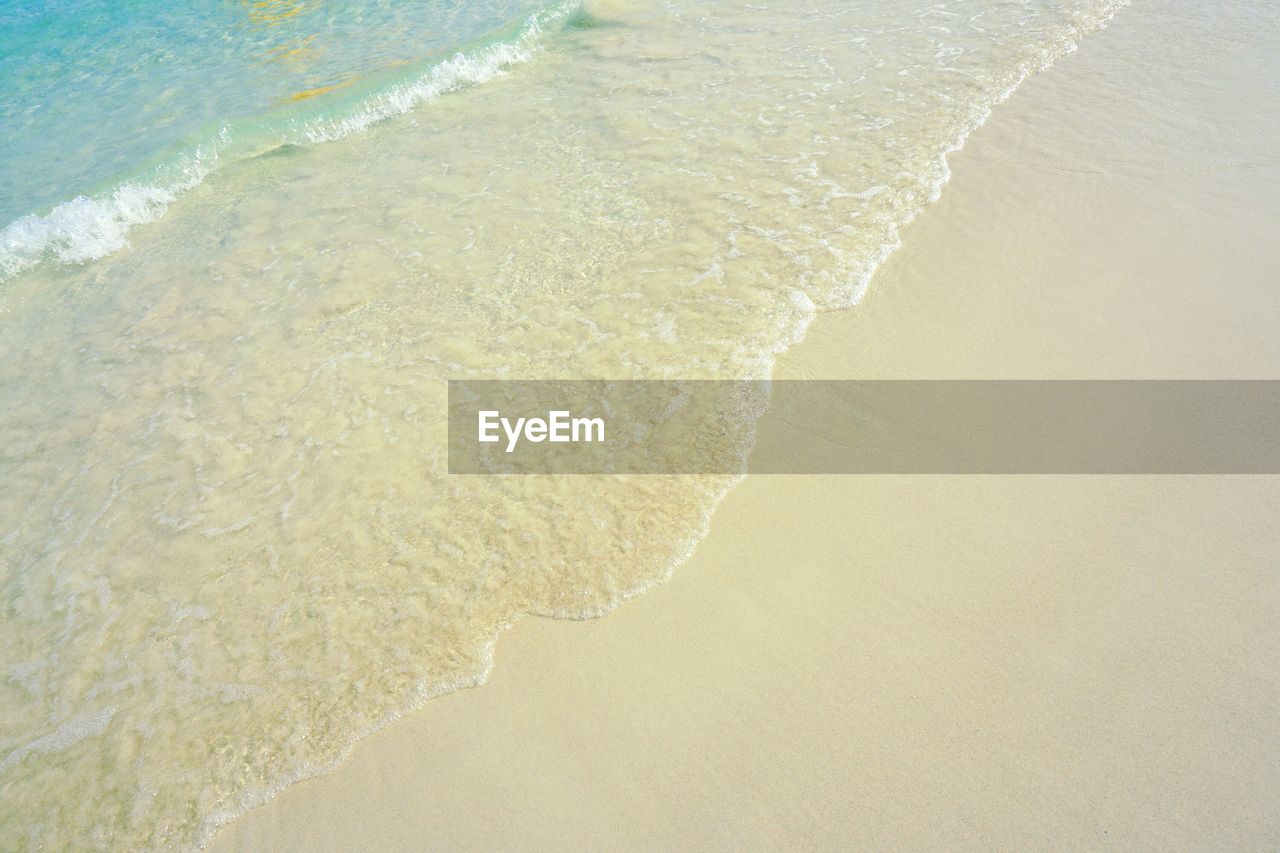 HIGH ANGLE VIEW OF WAVES ON SEA