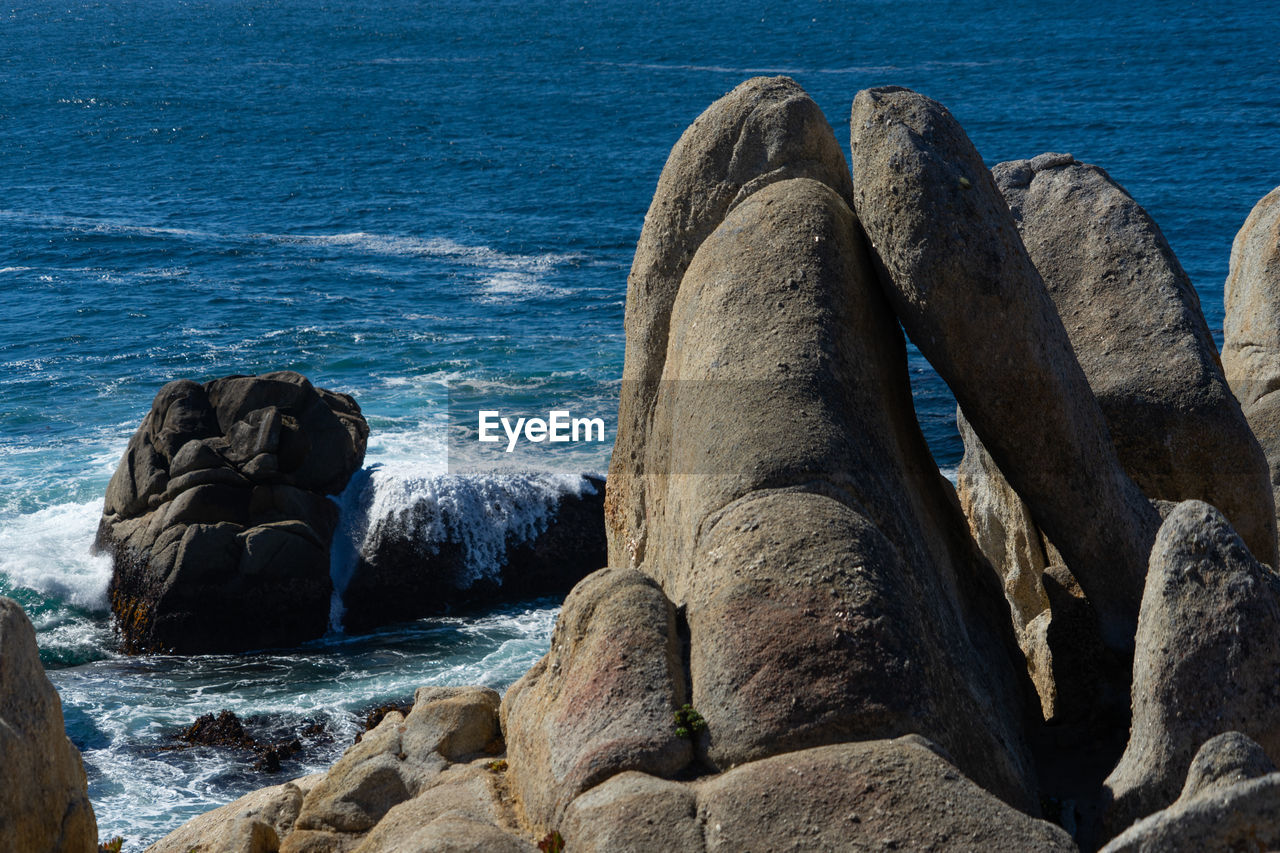 Rock formation on beach
