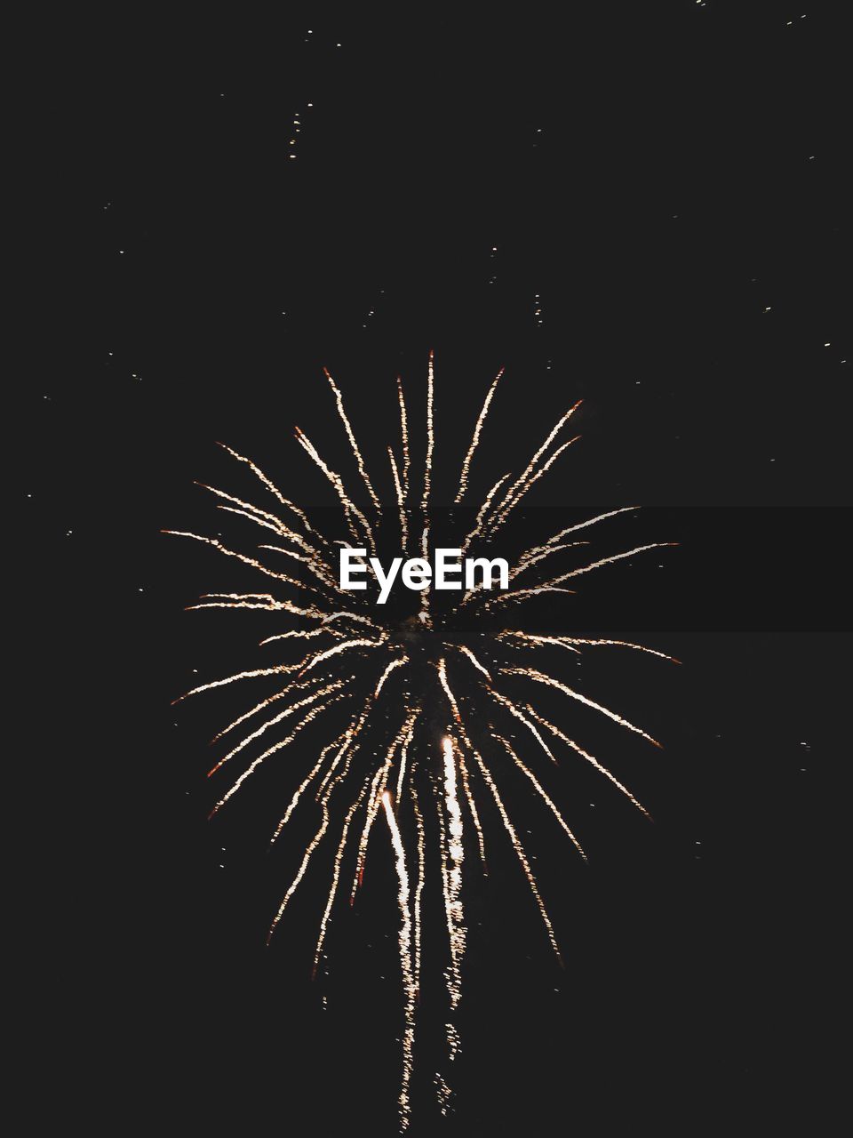 Low angle view of firework display at night