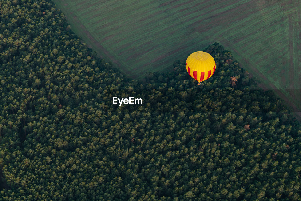 High angle view of hot air balloon