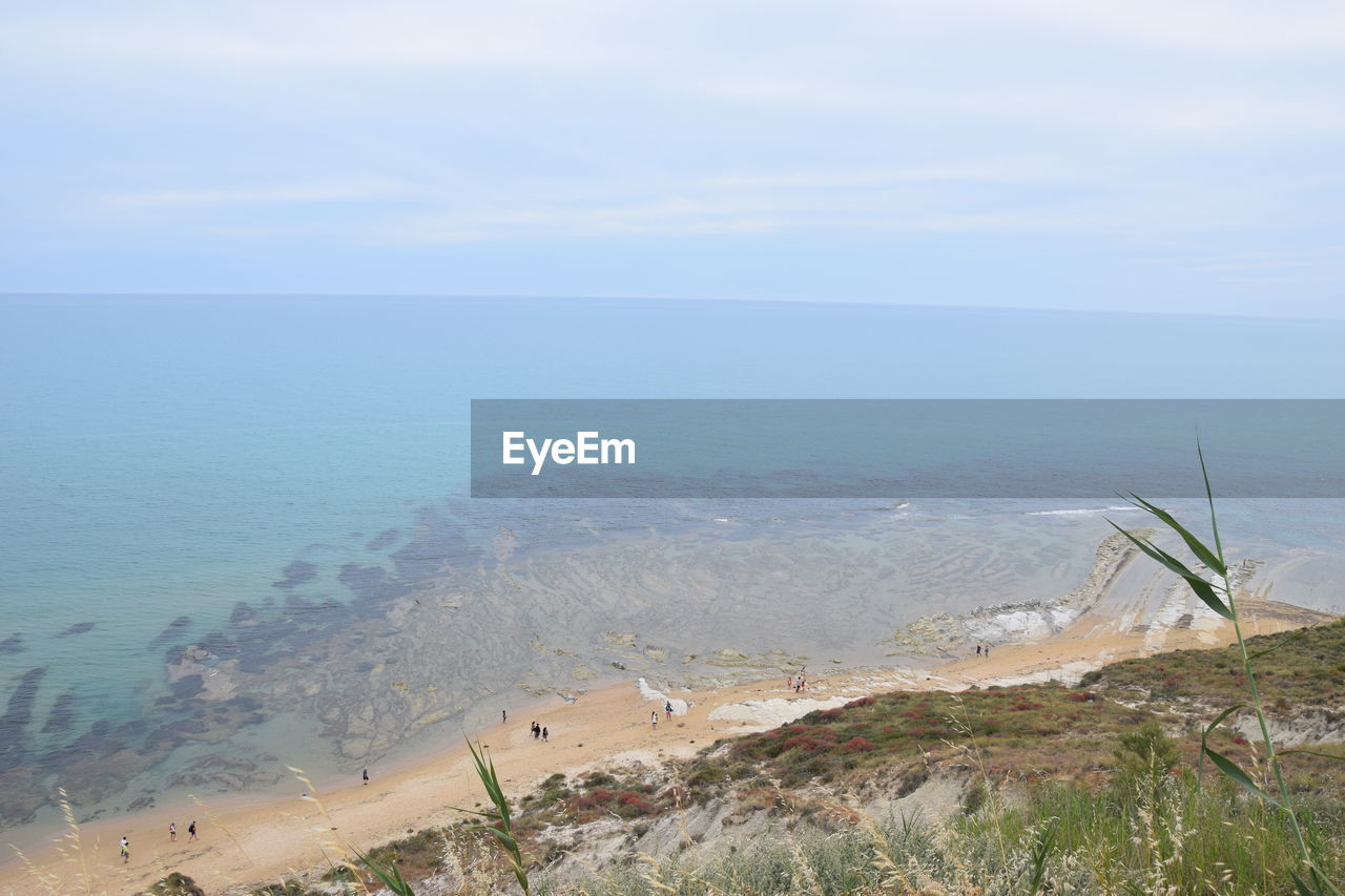 High angle view of beach against sky