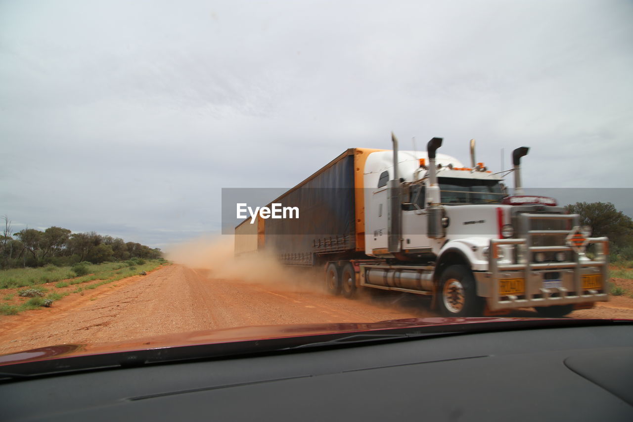 Car on road against sky