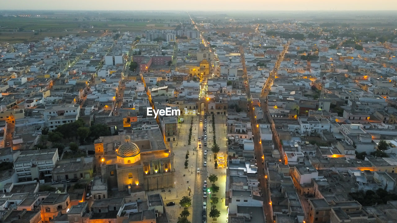 HIGH ANGLE VIEW OF CITY BUILDINGS