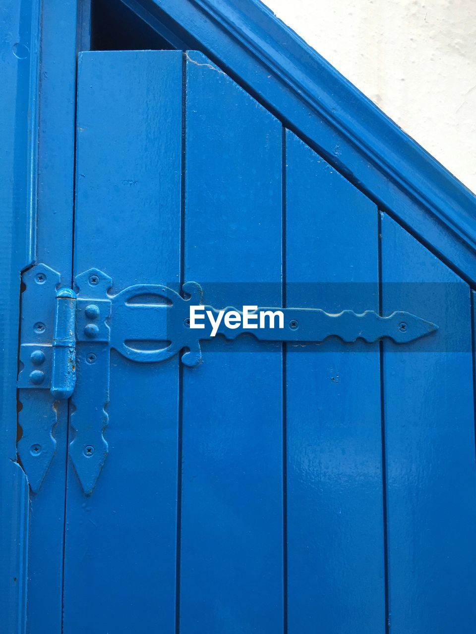 Close-up of closed blue door