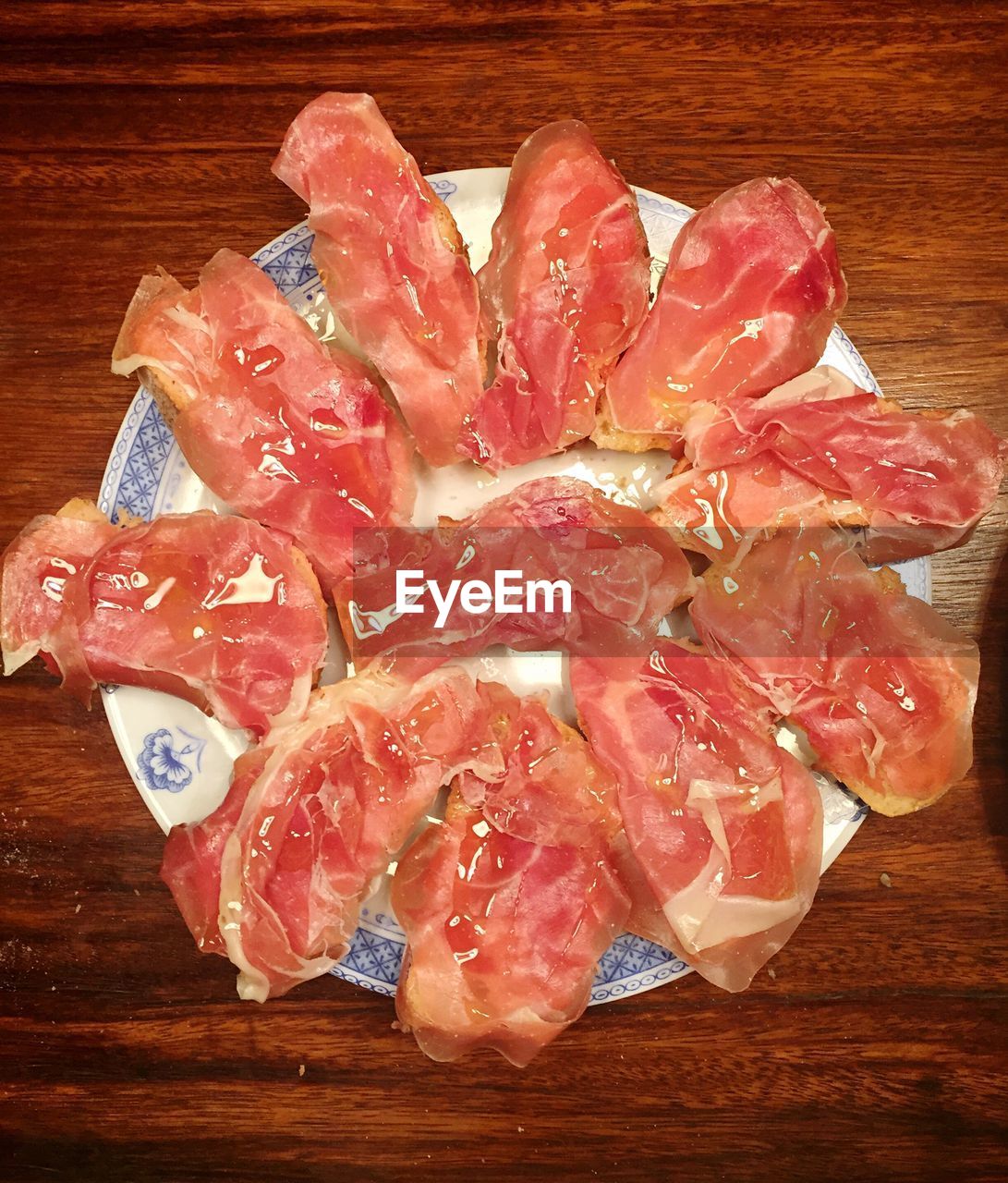 High angle view of food on table