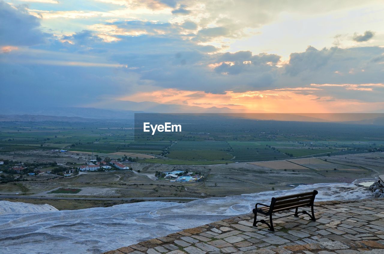 scenic view of sea against sky at sunset