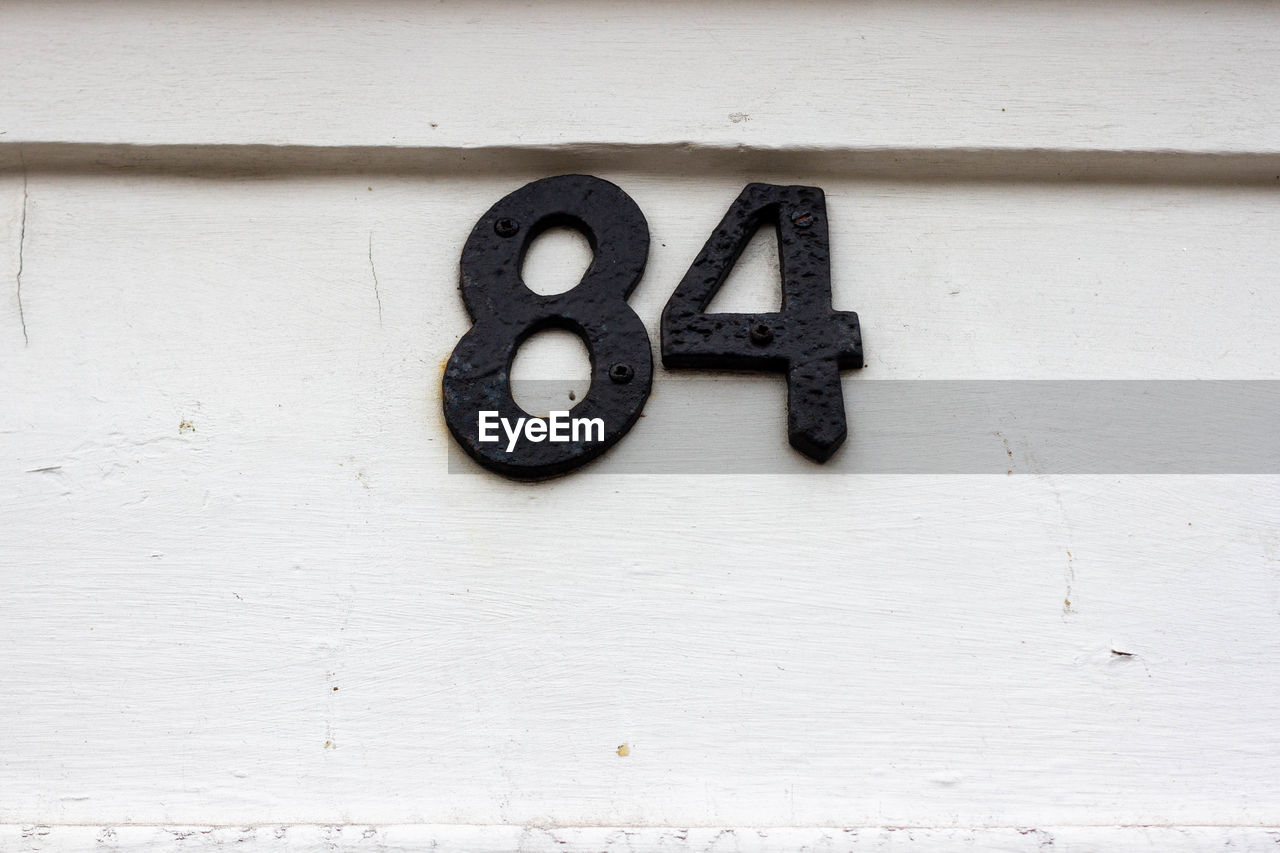 CLOSE-UP OF NUMBER ON WALL