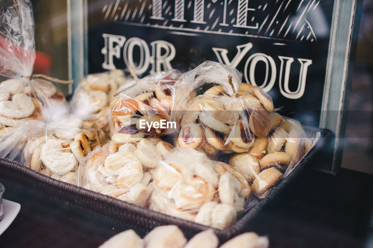 Cookies in plastic bag for sale