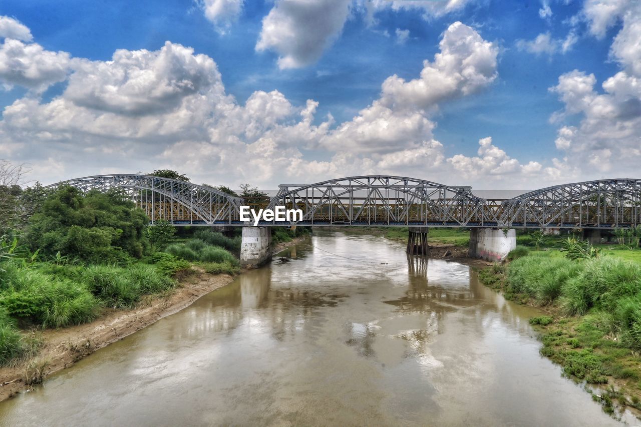 Bridge over river against sky