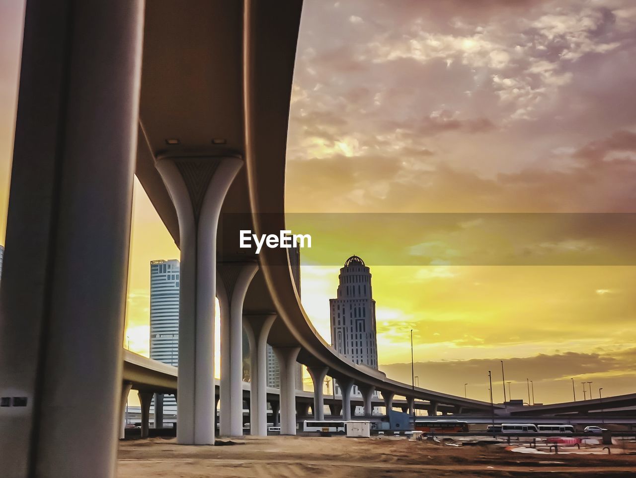 BRIDGE AGAINST SKY DURING SUNSET