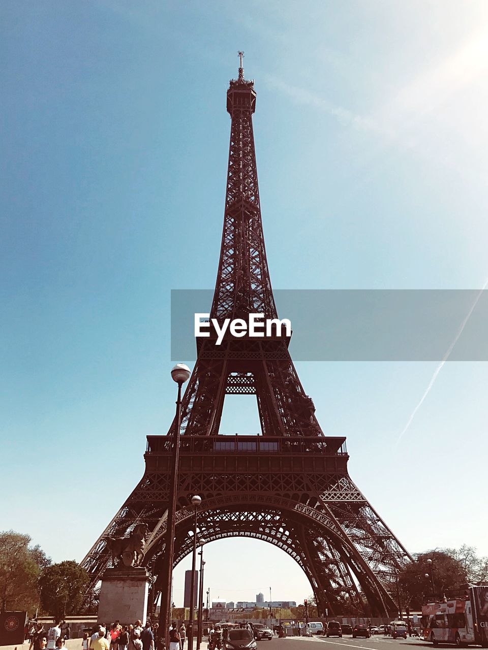 Low angle view of eiffel tower against sky