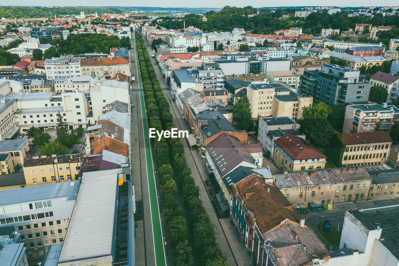 High angle view of cityscape