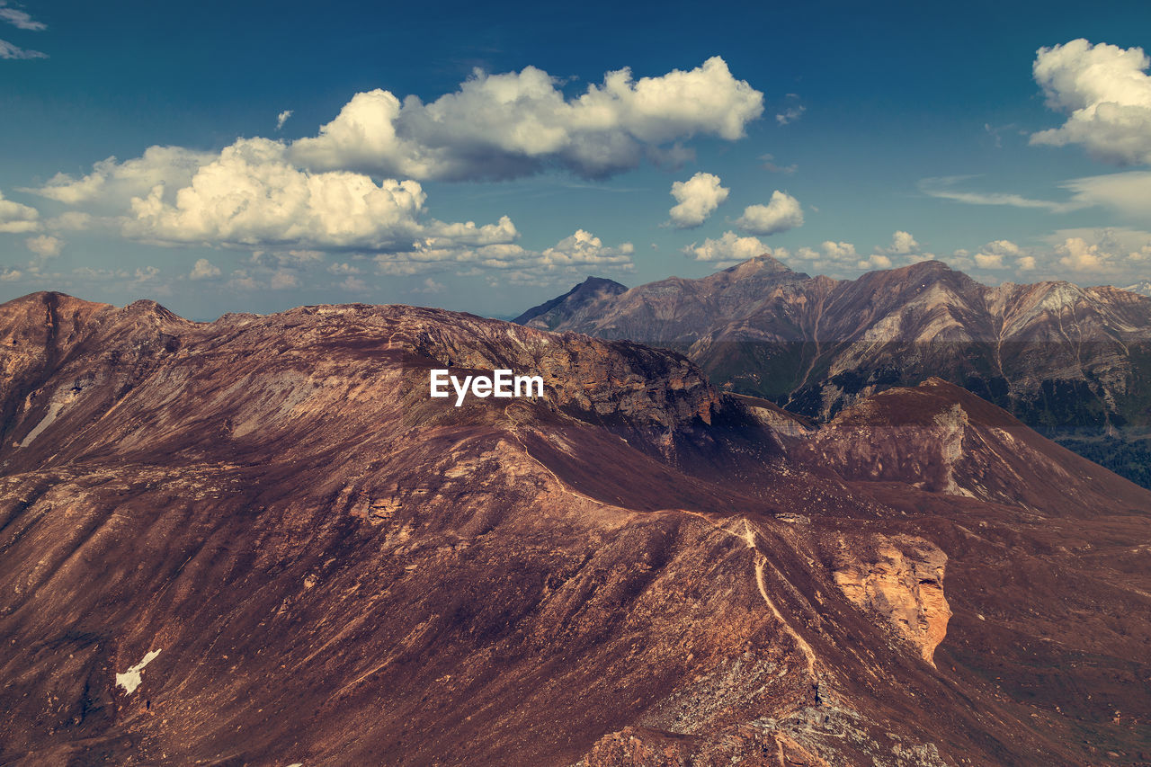 Panoramic view of landscape and mountains against sky