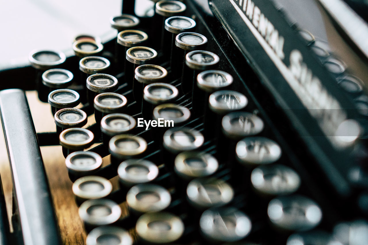 Close-up of retro typewriter