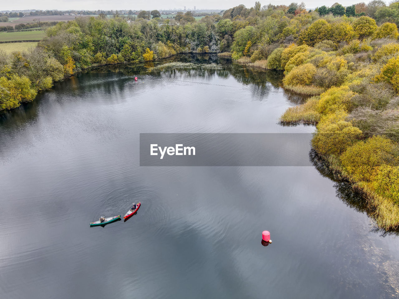 HIGH ANGLE VIEW OF LAKE