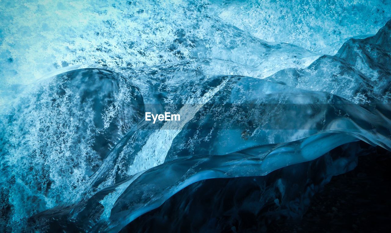 Close-up of frozen water