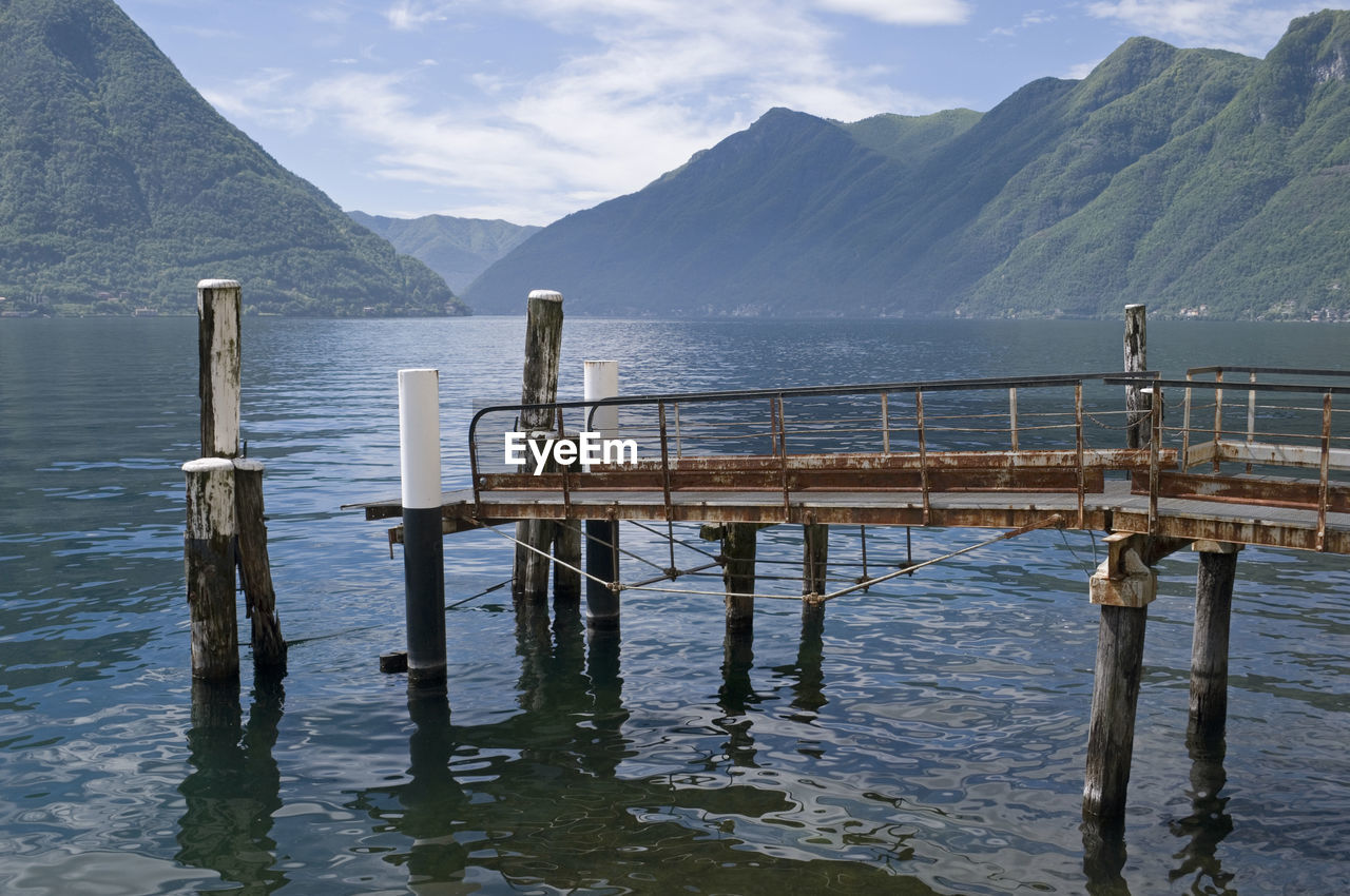 SCENIC VIEW OF LAKE AGAINST MOUNTAINS