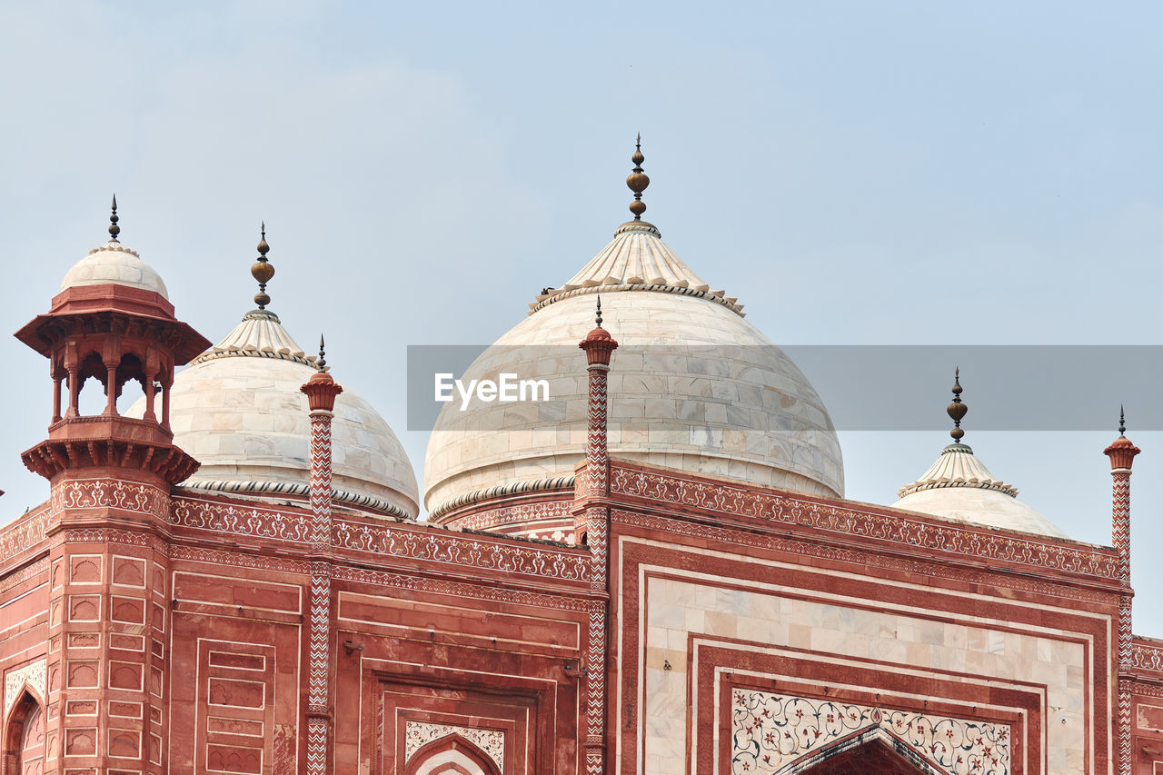 low angle view of mosque against clear sky