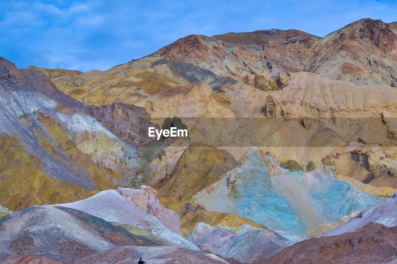 Beautiful painted desert mountains in death valley national park in california