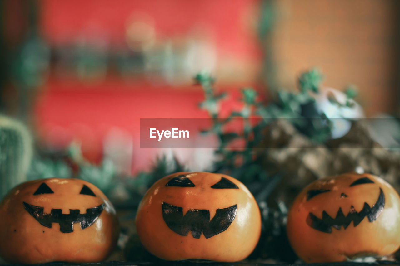 Close-up of pumpkin on table