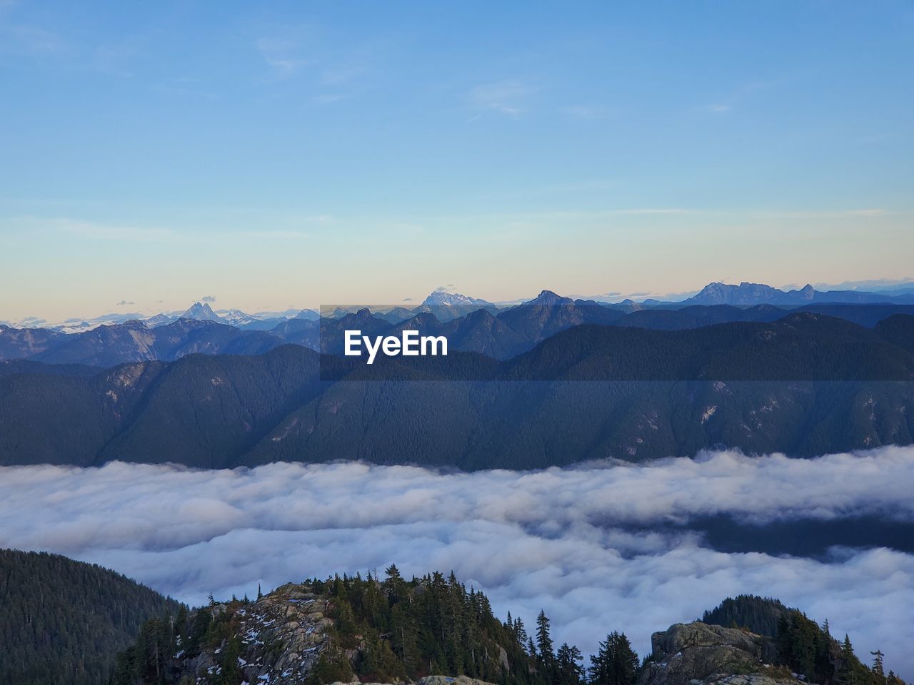 View of mountain range against cloudy sky